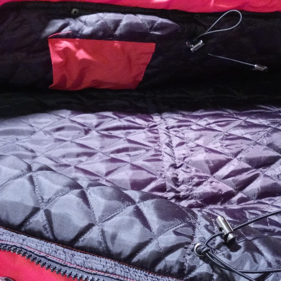 Women's Vergoodr bright cherry red & black winter coat small removable h… - Picture 7 of 8